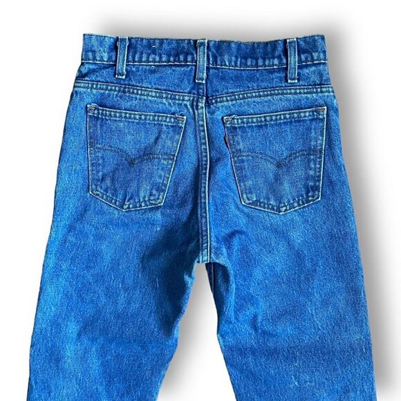 Vintage 1980s Levis 536 Womens Jeans 27x27 High Waist Raw Hem Denim Orange Tab - Picture 8 of 16